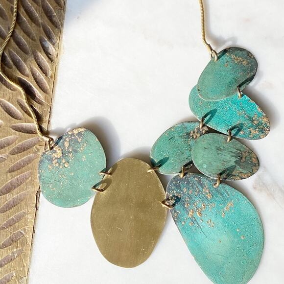 NEW Anthropologie x Sibilia Beach Stones Bib Necklace - Picture 4 of 13
